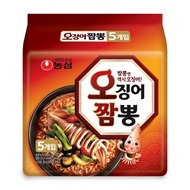 SALE! [Original] 오징어짬뽕 Nongshim Squid Champong Noodle (บะหมี่กึ่งสำเร็จรูปรสจัมปงปลาหมึก) 124g*5 (EX