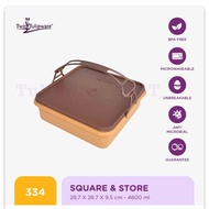 Twin Tulipware RANTANG BESAR 4600 ml Square and Store Wadah Piknik Asri Tulipware