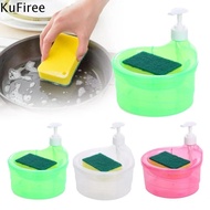 KUFIREE with Sponge Soap Dispenser Pump Convenient Plastic Detergent Automatic Dispenser Dish Kitche