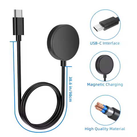 For Samsung Galaxy Watch 9/8/7/6/6 Classic/5 Pro/5 USB-C Smartwatch Charger Replacement Charger Char