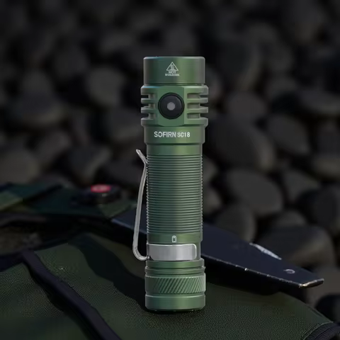 Sofirn SC18 1800lm EDC Flashlight USB C Rechargeable SST40 LED 18650 Torch TIR Optics Lens Lantern w