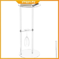Acrylic Small Space Drink Table 25x25x60.5cm Clear Small Drink Table for Living Room Bedroom Bathroo