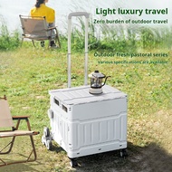 50L/75L Outdoor camping multi-functional trolley box storage box Foldable wheeled shopping cart