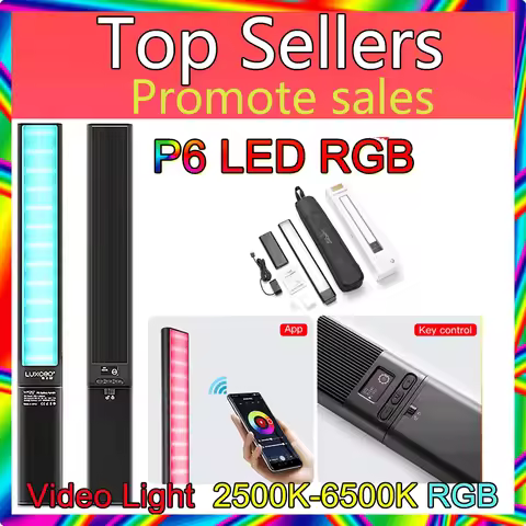 P6 LED RGB Video Light 1300LM 2500K-6500K RA≥95 With Rechargeble Battery 10000mAh 18W Studio Light f