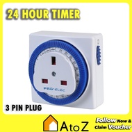 13A 220V 24 Hour 3 Pin Plug In Timer Plug Switch Socket