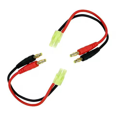 2 Pcs Mini Tamiya Male to 4mm Banana Plug Cable Charge Lead Silicone Wire 18AWG 30CM For RC Lipo Bat