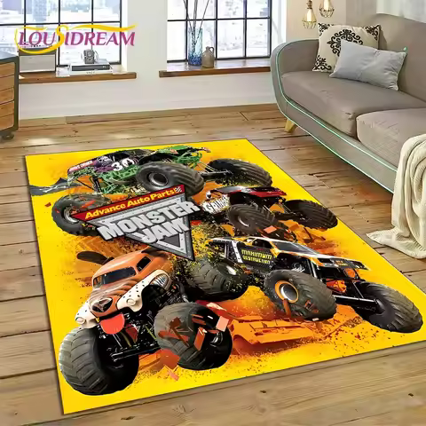 Monster Truck Monster Jam Cartoon Carpet Rug for Bedroom Living Room Home Sofa Decoration,Children G