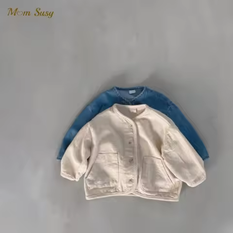 Fashion Baby Boy Girl Cotton Denim Jacket Infant Toddler Child Jean Coat Kid Outwear Casual Spring A