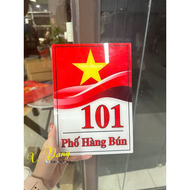 Biển Số Nhà Hình Cờ Việt Nam In Theo Yêu Cầu Chất Liệu Mica Alu Vàng