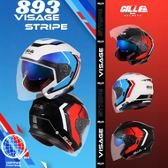 GILLE 893 Visage BONE/Stripe/Wing Half Face Helmet Gold Iridium Inner Visor Motorcycle Helmet