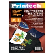 Dark T-Shirt Transfer Paper Printech 175 Gsm A4 Dark Color Transfer T-Shirt Paper