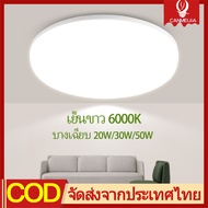 ไฟledติดเพดาน 220V โคมไฟติดเพดาน โมเดิร์น แผงไฟ LED เพดาน บางเฉียบ หลอดไฟกลมเพดาน 20W/30W/50W ไฟเพดา