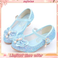 Girls Sequin High Heels Shoes Children's Butterfly Knot Princess Shoes Students Dance Shoes