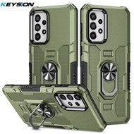 KEYSION Ốp Giáp Chống Sốc Cho Samsung A73 A53 A33 5G A23 A13 Ốp Lưng Điện Thoại Có Giá Đỡ Nhẫn Nhẫn