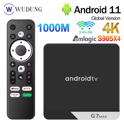 G7 Max Smart TV Box Android 11 S905X4 4GB 64GB 1000M AV1 4K HD 2.4GHz/5GHz Dual Wifi USB3.0 Set Top 