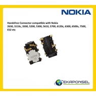 Handsfree Connector compatible with Nokia 2630, 3110c, 3500, 5200, 5300, 5610, 5700, 6120c, 6300, 65