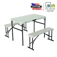 Lifetime 42" Table with Bench Combo Set Almond