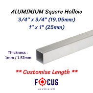 🇲🇾 1" x 1" 25mm 19mm Aluminium Square Hollow Tube [ 1mm(T) x 25.4mm x 25.4mm ]