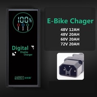 48V 12AH / 48V 20AH / 60V 20AH / 72V 20AH Automatic Shutdown Digital Display E Bike Ebike Battery Charger Electric Bike Bicycle Scooter Vehicle Charger Lead Acid Battery Charger