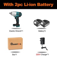 1600N.M 1/2 Inch Cordless Wrench Torque Brushless Electric Impact Wrench Screwdriver Power Tool for