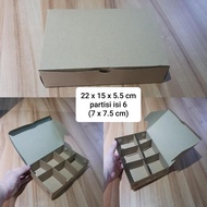 Eggtart Cake Box Fruitpie Packaging Cardboard 6 Sections Size 22x15x5.5 cm