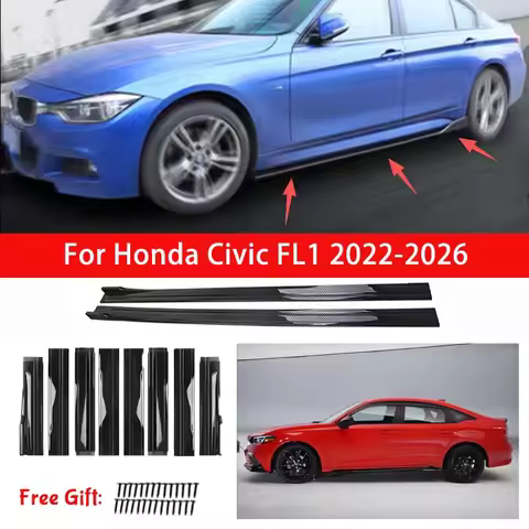 For Honda Civic FL1 2022-2026 Side Skirt Extension Splitter Lip Racing Modified Side Spoiler
