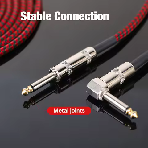 Noise reduction 6.35mm To 6.35 mm Audio Cable Electric Guitar Bass Drum Instrument Cord 1m 3m 6m Lon