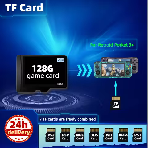 TF Game Card For Retroid Pocket 3 Plus Flip Memory PS2 PSP PS1 NGC 3DS Classic Retro Games portable 