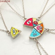 DANILOA Cartoon Magnet Necklace, Pizza Shape Creative Best Friend Necklace, Cute Alloy Jewelry Chain