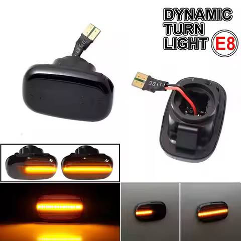 2piece Smoked Dynamic LED Side Indicators Turn Signal Lights Lights For Hilux N70 05-15 Turn Linght