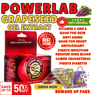 Powerlab GRAPE SEED OIL EXTRACT Original 500mg per Capsule AntiOxidant Vitamin E C lower blood sugar