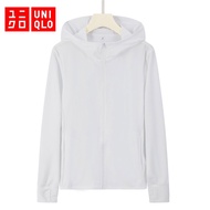 TOP☆Uniqlo Women Jacket Airism UV Protection UPF 50 Mesh Long Sleeve Full Zip Hoodie Outdoor Jacket