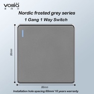 Voliia Electrical Wall Switches and Sockets Glass Panel for Home 1/2/3/4 Gang 1/2 Way Switch Modern Gray Multi Socket with USB 20A Water Heater Switch 13A 3 Pin Power Plug Universal Wall Socket 220V International Switch Off/on Lamp Doorbell/Dimmer Switch