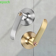 EPOCH Privacy Door Handle, Straight Lever Satin Brass Finish Door Lock Lever, Interior Reversible with Round Trim Easy To Install Hardware Lockset For Left/Right Handed