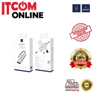 WIWU ALPHA 6 IN 1 TYPE-C TO 3-PORT USB3.0 USB HUB + CARD READER + GIGABIT LAN (631STR) GREY