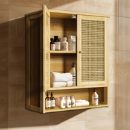 ตู้เก็บของในห้องน้ำ ตู้เก็บของอเนกประสงค์  Wall Mounted Cabinet Storage Solid Wood Bamboo Bathroom W