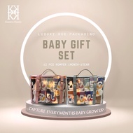 Keance Classic 12pcs 1m-1y Baby Romper Newborn Luxury Baby Set Baby Boy Girl Baby Hamper Hadiah Bayi