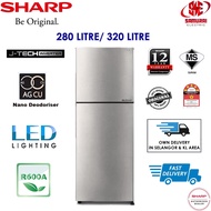 Sharp J-Tech Inverter 2 Door Folio Fridge 280 Litre SJ2822MSS/ 320 Litre SJ3222MSS [ Fast Delivery ]