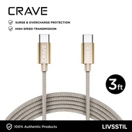 Crave Type C to Type C Cable - 3 ft (Gold)