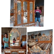 set kamar jati ukiran cinta mebel furniture Jepara