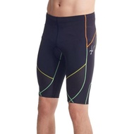 CW-X กางเกงผู้ชาย Stabilyx Ventilator Tri-Shorts Man รุ่น IC925T สีแถบเหลืองเขียว (YG)
