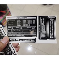Warning detailing sticker vario scoopy carburetorBEAT motorbike sticker motorcycle sticker