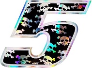 4R Quattroerre.it 13175 Race Number 5 Skull Sticker 100x130mm