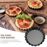 13 Pcs Egg Tart Molds, 3inch Mini Tart Pans Removable Bottom, Cupcake Cake Muffin Mold Tin Pan Bakin