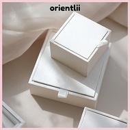 ORIENTLIIY Jewelry Box, White/Pink Display Organizer Jewelry Packaging Box, Elegant Satin Earring Or