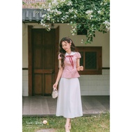 Bazzi design plain A-shaped skirt with waist details - Real photo taken by myself