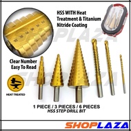 6PCS 4MM-32MM HSS STEP DRILL BIT TITANIUM COATED HSS STEP DRILL BIT