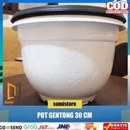 30 cm Jar Pot Jumbo/ Pot White-Black Flower Pot 30 cm New Stock