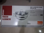 德國寶Berndex 不銹鋼蒸煮鑊連蓋連蒸層316鋼34cm直徑98%新