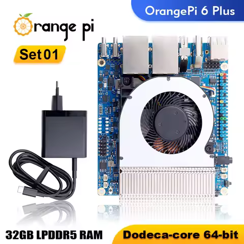 Orange Pi 6 Plus 32GB + Type-C 20V5A Power Supply Development Board CIX CD8180/CD8160 SoC 2x M.2 KEY